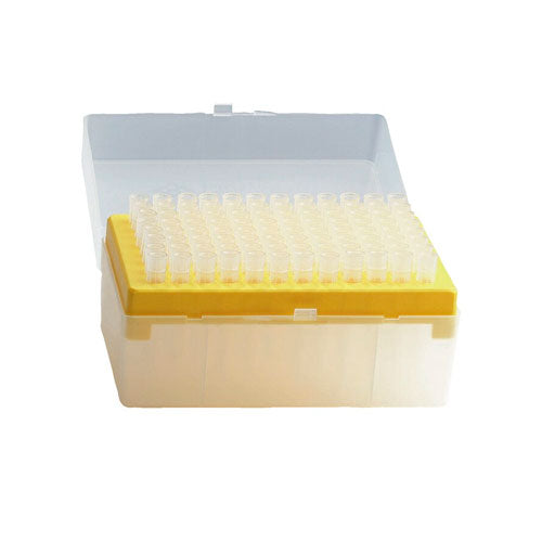 30302. PUNTAS 200UL CLARAS ESTERIL C/FILTRO CODIGO COLOR AMARILLO CAJA C/10 RACKS C/96 PIEZAS FINNTIP