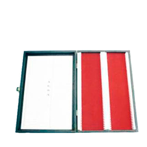 23948. ESTUCHE DE MADERA FORRADO P/100 PREPARACIONES MICROSCOPICAS AESA