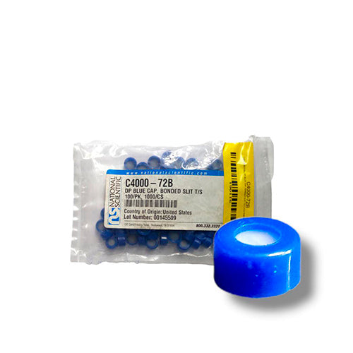 14444. TAPA DE POLIPROPILENO AZUL 9MM HILO CORTO ULTRABOND C/100 - THERMO SCIENTIFIC