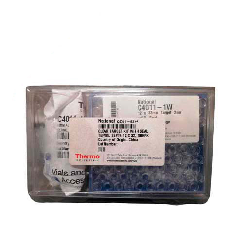 14488. VIAL VIDRIO CLARO 2ML C/ETIQUETA DE IDETIFICACION, SELLO DE ALUMINIO Y SEPTA PTFE/SILICON C/100 - THERMO SCIENTIFIC