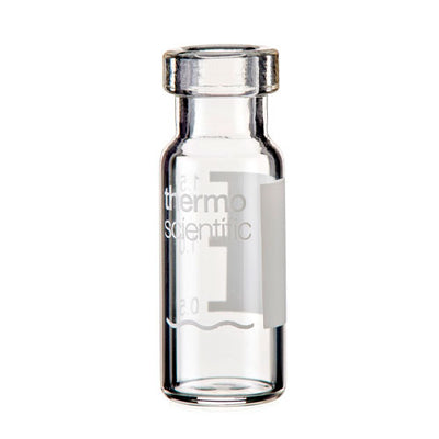 29830. VIAL VIDRIO CLARO 2ML, CRIMP TOP, FONDO PLANO SURESTART NIVEL 1 C/100 THERMO SCIENTIFIC