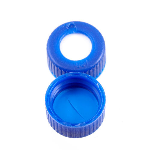 29829. TAPON DE ROSCA 9MM SURESTART C/SEPTA DE SILICONA BLANCA /TEFLON AZUL C/100 THERMO SCIENTIFIC