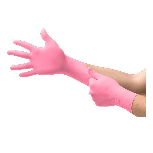52230. GUANTES DE LATEX ROSA SIN POLVO COLOR TOUCH PINK TALLA CHICA C/100 -  MICROFLEX