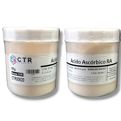 28543. ACIDO ASCORBICO RA PLASTICO 100GR (PAQUETE C/3 PIEZAS) CTR