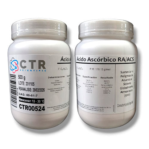 28544. ACIDO ASCORBICO RA PLASTICO 500GR CTR