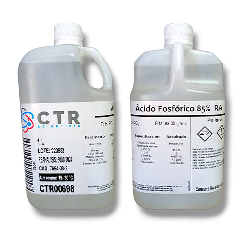 51862. ACIDO FOSFORICO RA 85% PLASTICO 1LT CTR