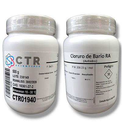 50918. CLORURO DE BARIO ANHIDRO RA PLASTICO 500GR - CTR