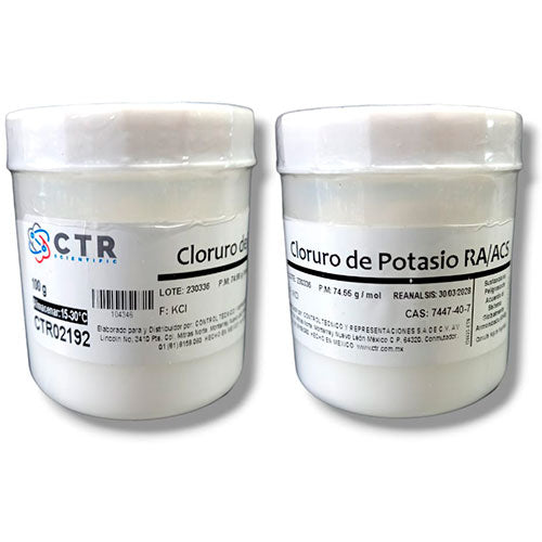 28558. CLORURO DE POTASIO RA ACS PLASTICO 100GR (PAQUETE C/3 PIEZAS) CTR