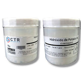 28569. HIDROXIDO DE POTASIO LENTEJAS RA PLASTICO 100GR (PAQUETE C/5 PIEZAS) CTR