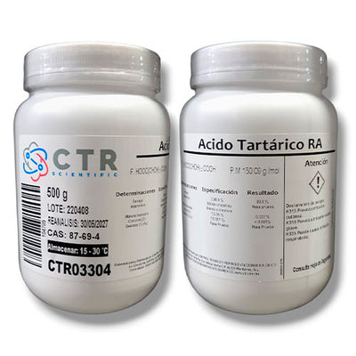 50299. ACIDO TARTARICO RA PLASTICO 500GR CTR