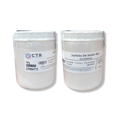 22528. SULFATO DE SODIO ANHIDRO RA PLASTICO 100GR C/3 CTR