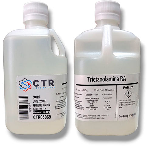 51866. TRIETANOLAMINA RA PLASTICO 500ML (PAQUETE C/3 PIEZAS) CTR