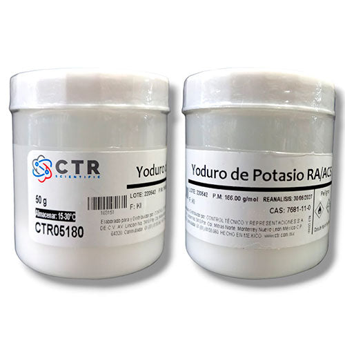 28587. YODURO DE POTASIO RA ACS PLASTICO 50GR (PAQUETE C/2 PIEZAS) CTR