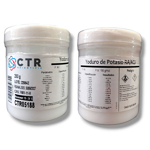 28586. YODURO DE POTASIO RA ACS PLASTICO 250GR CTR