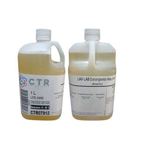 52175. LAV-LAB DETERGENTE NEUTRO AMARILLO PLASTICO 1LT C/2 - CTR