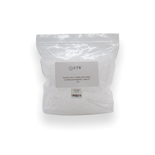 5774. PUNTAS 10UL CLARAS NO ESTERIL P/PIPETA EPPENDORF C/1000 PIEZAS - CTR