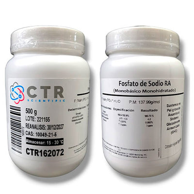50979. FOSFATO DE SODIO MONOBASICO MONOHIDRATADO RA PLASTICO 500GR - CTR