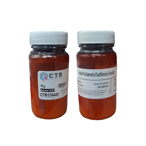 22539. ACIDO POLIANETOL SULFONICO VIDRIO AMBAR 25GR CTR