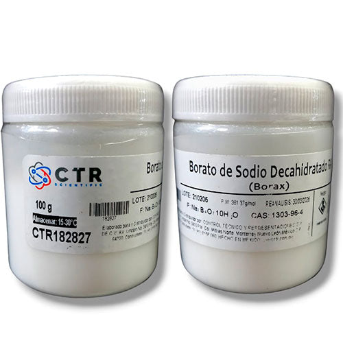 28549. BORATO DE SODIO DECAHIDRATADO(TETRABORATO / BORAX) RA PLASTICO 100GR (PAQUETE C/3 PIEZAS) CTR