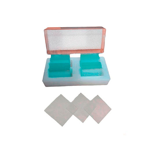 22857. CUBREOBJETOS 22X22MM DE VIDRIO PAQUETE C/3 CAJITA C/200 PIEZAS CTR
