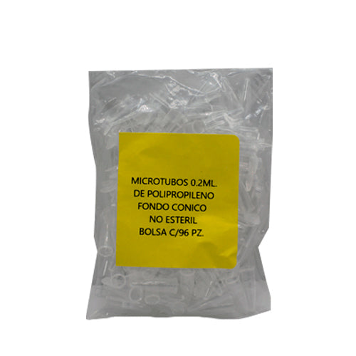 27649. MICROTUBOS 0.2ML DE POLIPROPILENO CLARO FONDO CONICO NO ESTERIL C/96 PIEZAS CTR