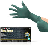 51988. GUANTES DE NITRILO VERDE 8MIL, PUÑO EXTENDIDO DURA FLOCK TALLA GRANDE C/50 - MICROFLEX