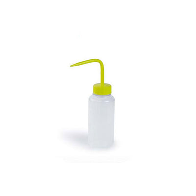 22191.  PIZETA (FRASCO LAVADOR) 250ML BOCA ANCHA SALIDA SUPERIOR C/TAPA AMARILLA, LDPE PAQUETE C/2 PIEZAS BEL-ART