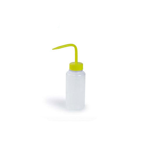 22191.  PIZETA (FRASCO LAVADOR) 250ML BOCA ANCHA SALIDA SUPERIOR C/TAPA AMARILLA, LDPE PAQUETE C/2 PIEZAS BEL-ART