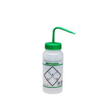 23711. PIZETA (FRASCO LAVADOR) 500ML METANOL, BOCA ANCHA SALIDA SUPERIOR C/TAPA VERDE, LDPE BEL-ART