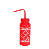 18418. PIZETA (FRASCO LAVADOR) 500ML TOLUENO, BOCA ANCHA SALIDA SUPERIOR C/TAPA ROJA, LDPE - BEL-ART