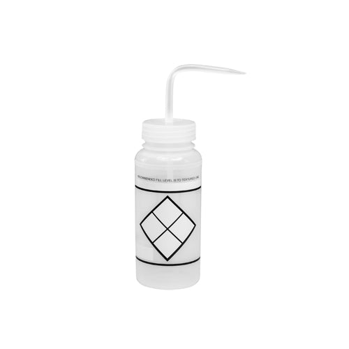 23710. PIZETA (FRASCO LAVADOR) 500ML LYOB BOCA ANCHA SALIDA SUPERIOR C/TAPA NATURAL, LDPE BEL-ART