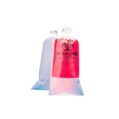 14267. BOLSAS DE POLIPROPILENO CLARO P/ELIMINACION DE RESIDUOS BIOLOGICOS SIN ETIQUETA DE ADVERTENCIA, GROSOR 1.5 MIL C/100 - BEL-ART
