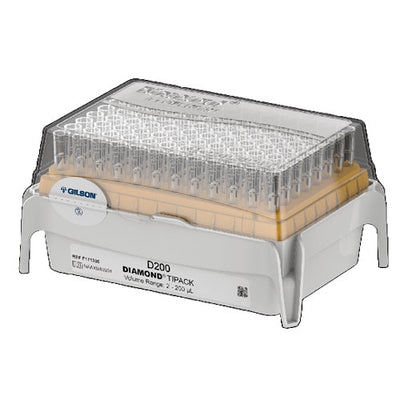 30319. PUNTAS 200UL CLARAS NO ESTERIL SIN FILTRO PIPETMAN DIAMOND D200 TIPACK C/960 (10 RACKS C/96 PIEZAS) GILSON