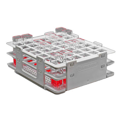 30390. GRADILLA P/42 CUBETAS DE ESPECTROFOTOMETRO 10MM COLOR BLANCO 12.8 X 10.5 X 4.3CM BEL-ART