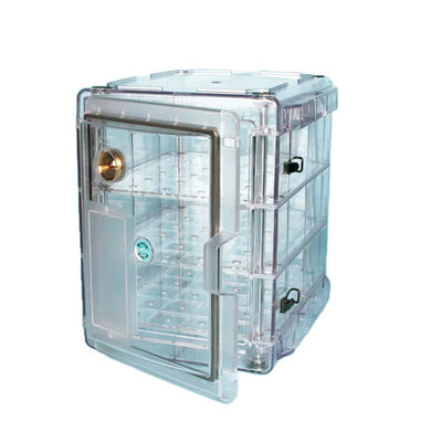 30387. GABINETE DESECADOR DE CO-POLIESTER DURASTAR 1.6FT CLARO VERTICAL C/3 CHAROLAS BEL-ART