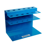 5965. GRADILLA P/10 MICROPIPETAS DE ALUMINIO POXYGRID COLOR AZUL - BEL-ART