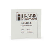 55080. KIT QUIMICO DE PRUEBAS P/COBRE 0-2.5MG/L P/100 PRUEBAS HANNA