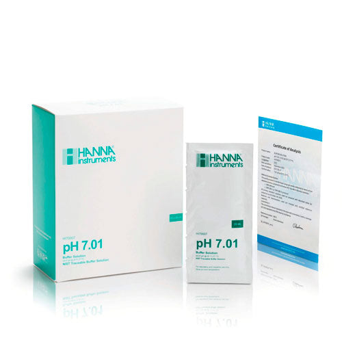 30690. SOLUCION BUFFER PH 7.01 DE CALIBRACION C/25 SOBRES DE 20ML HANNA