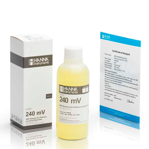 55102. SOLUCION DE VALIDACION ORP 240MV, 20°C 230ML HANNA