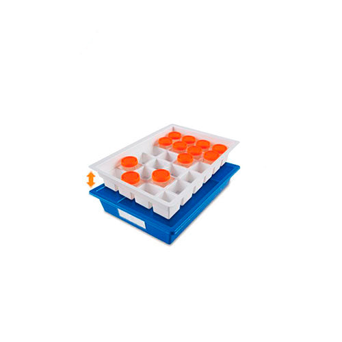 13281.BANDEJA ORGANIZADORA P/24 MUESTRAS 58MM C/INSERTO REMOVIBLE COLOR BLANCO - HEATHROW