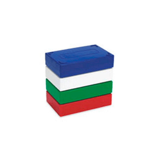 23516. CAJA P/5 LAMINILLAS DE PLASTICO ABS ROJO C/INTERIOR DE CORCHO, TARJETA DE IDENTIFICACION NUMERADA C/BROCHE HEATHROW