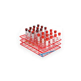 13439.GRADILLA P/108 TUBOS 16MM RACK ALAMBRE RECUBIERTO COLOR ROJO - HEATHROW