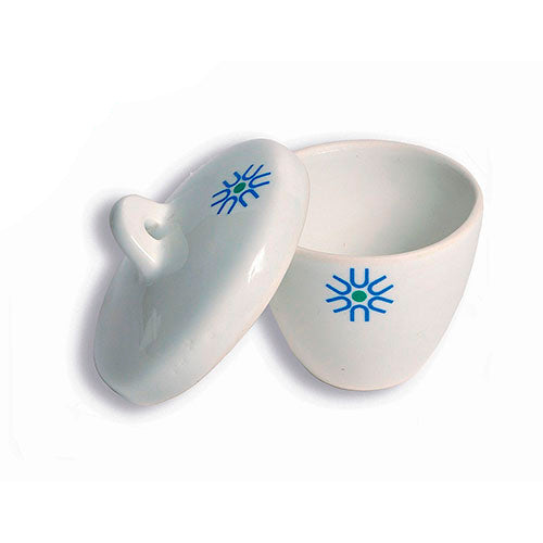22827. CRISOL DE PORCELANA 5ML FORMA ALTA C/TAPA PAQUETE C/3 PIEZAS UNITED SCIENTIFIC
