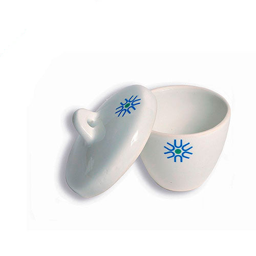 22986. CRISOL DE PORCELANA 1.3ML FORMA ALTA C/TAPA PAQUETE C/3 PIEZAS UNITED SCIENTIFIC