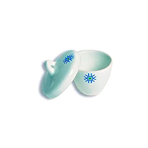 19871. CRISOL DE PORCELANA 50ML FORMA ALTA C/TAPA PAQUETE C/2 PIEZAS UNITED SCIENTIFIC