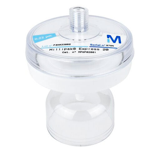 51798. FILTRO JERINGA C/MEMBRANA P/AGUA PURIFICADA LIBRE DE BACTERIAS Y PARTICULAS 0.22UM MILLIPAK EXPRESS 20 - MILLI-Q
