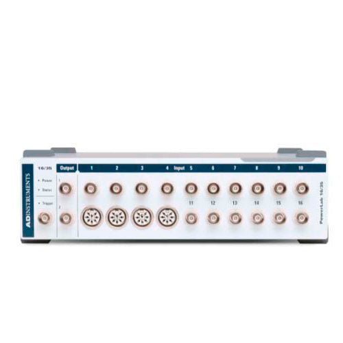 16556. SISTEMA DE ADQUISICION DE DATOS POWERLAB 4/35 ES UN REGISTRADOR DE 4 CANALES Y RESOLUCION DE 16 BITS C/GANANCIA PROGRAMABLE, 4 ENTRADAS ANALOGICAS OPCIONALES DE UN SOLO EXTREMO (BNC) - AD INSTRUMENTS
