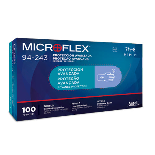 50661. GUANTES DE NITRILO MORADO PROTECCION AVANZADA NO ESTERIL - MICROFLEX