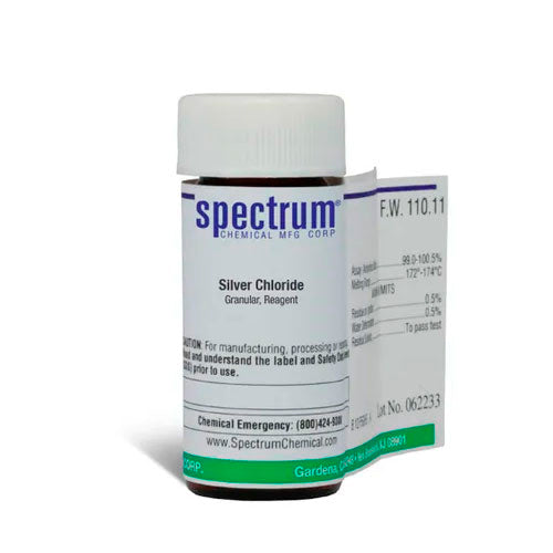 25122. CLORURO DE PLATA GRANULAR REACTIVO 25GR SPECTRUM CHEMICAL