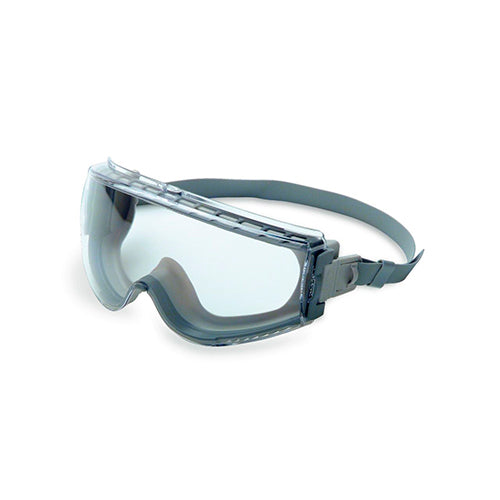 22956. LENTES DE SEGURIDAD TIPO GOGGLE, CLARO C/BANDA GRIS, ANTINIEBLA UVEX
